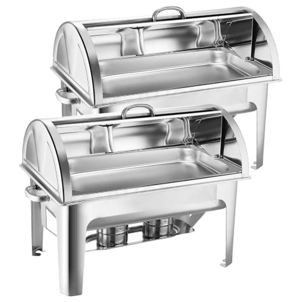 SOGA 2X 9L Stainless Steel Full Size Roll Top Chafing Dish Food Warmer $ 620.90