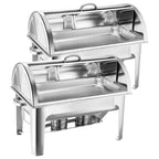 SOGA 2X 9L Stainless Steel Full Size Roll Top Chafing Dish Food Warmer $ 620.90
