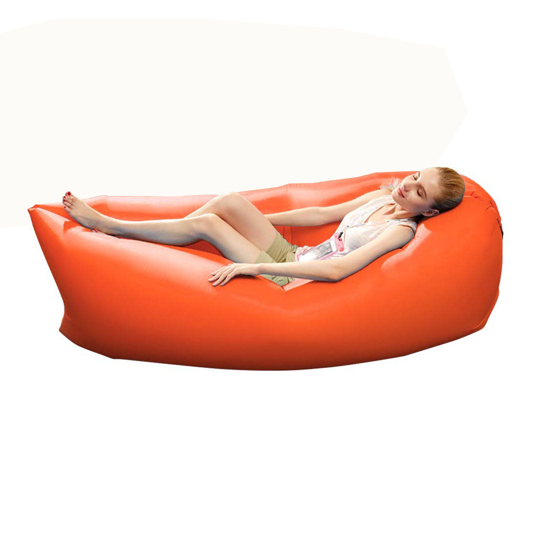Fast Inflatable Sleeping Bag Lazy Air Sofa Orange $ 44.50