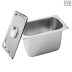 SOGA Gastronorm GN Pan Full Size 1/3 GN Pan 20cm Deep Stainless Steel Tray with Lid $ 44.50