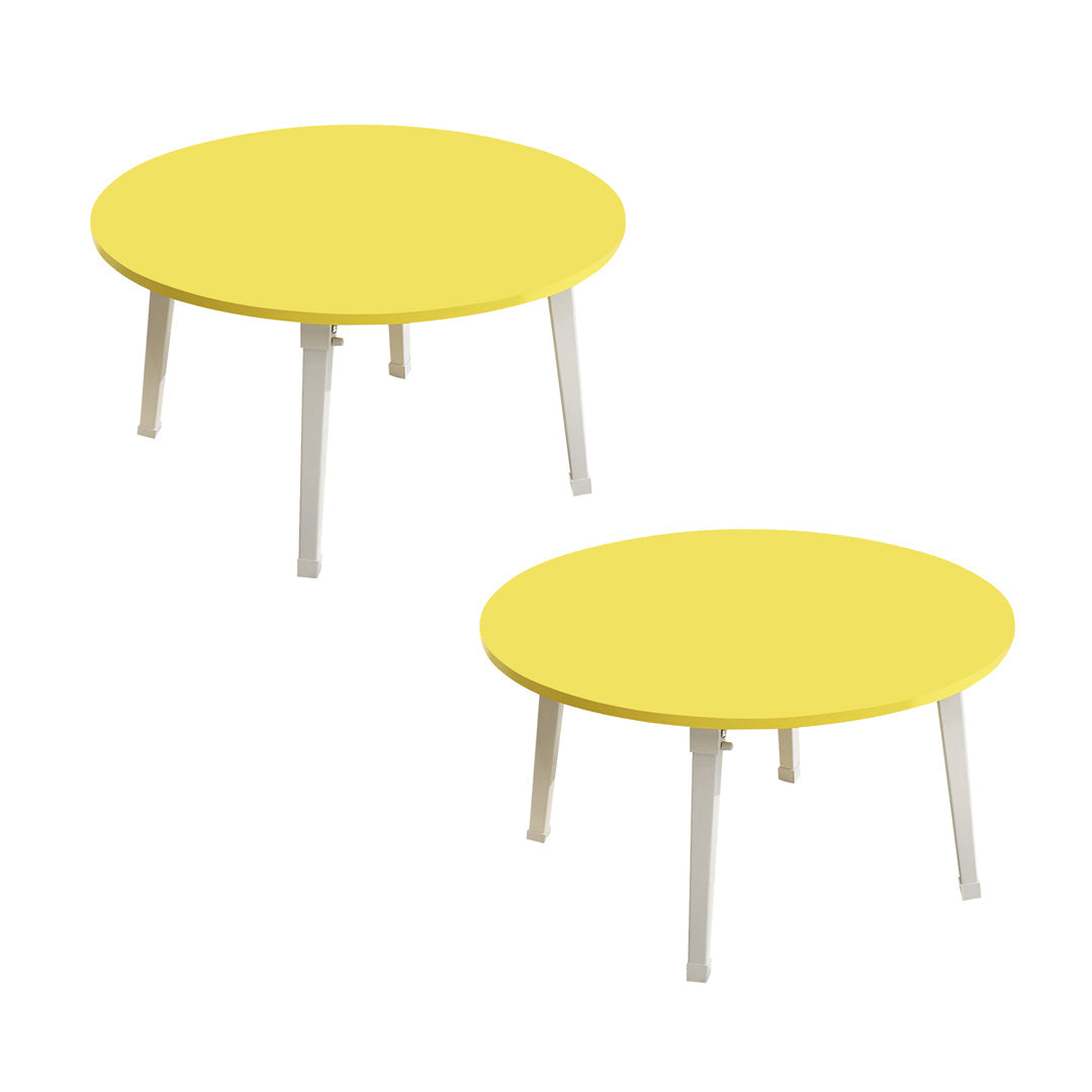 SOGA 2X Yellow Portable Floor Table Small Round Space-Saving Mini Desk Home Decor $ 129.50