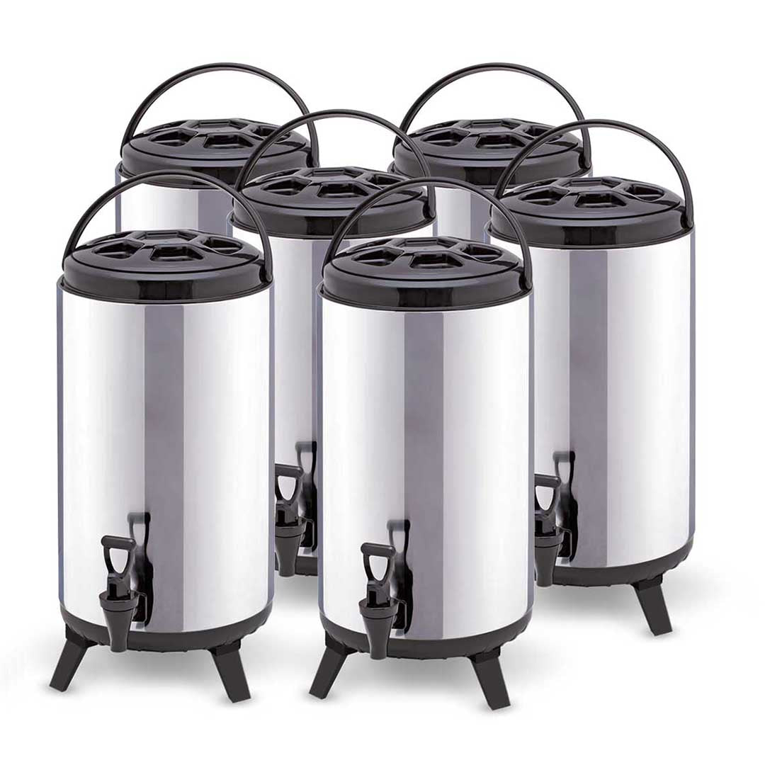 SOGA 6 x 12L Portable Insulated Cold/Heat Coffee Tea Beer Barrel Brew Pot With Dispenser $ 471.90