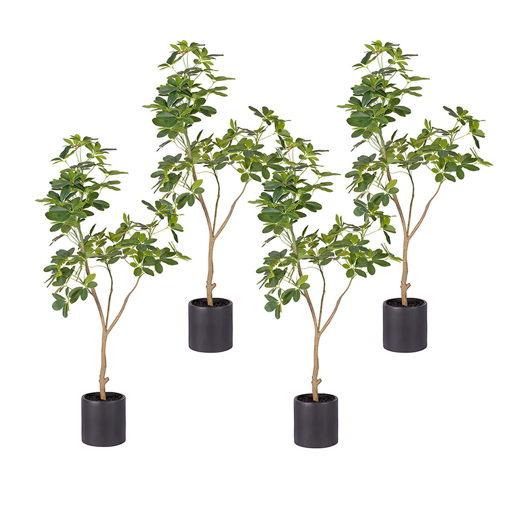 SOGA 4X 120cm Artificial Natural Green Schefflera Dwarf Umbrella Tree Fake Tropical Indoor Plant Home Office Decor $ 379.90