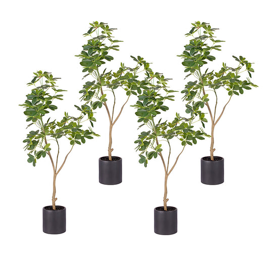 SOGA 4X 120cm Artificial Natural Green Schefflera Dwarf Umbrella Tree Fake Tropical Indoor Plant Home Office Decor $ 379.90
