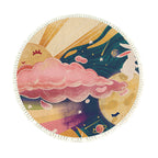 SOGA 120cm Round Tassels Carpet Sky Landscape Clouds Boho Circle Area Rugs Home Decor $ 73.50