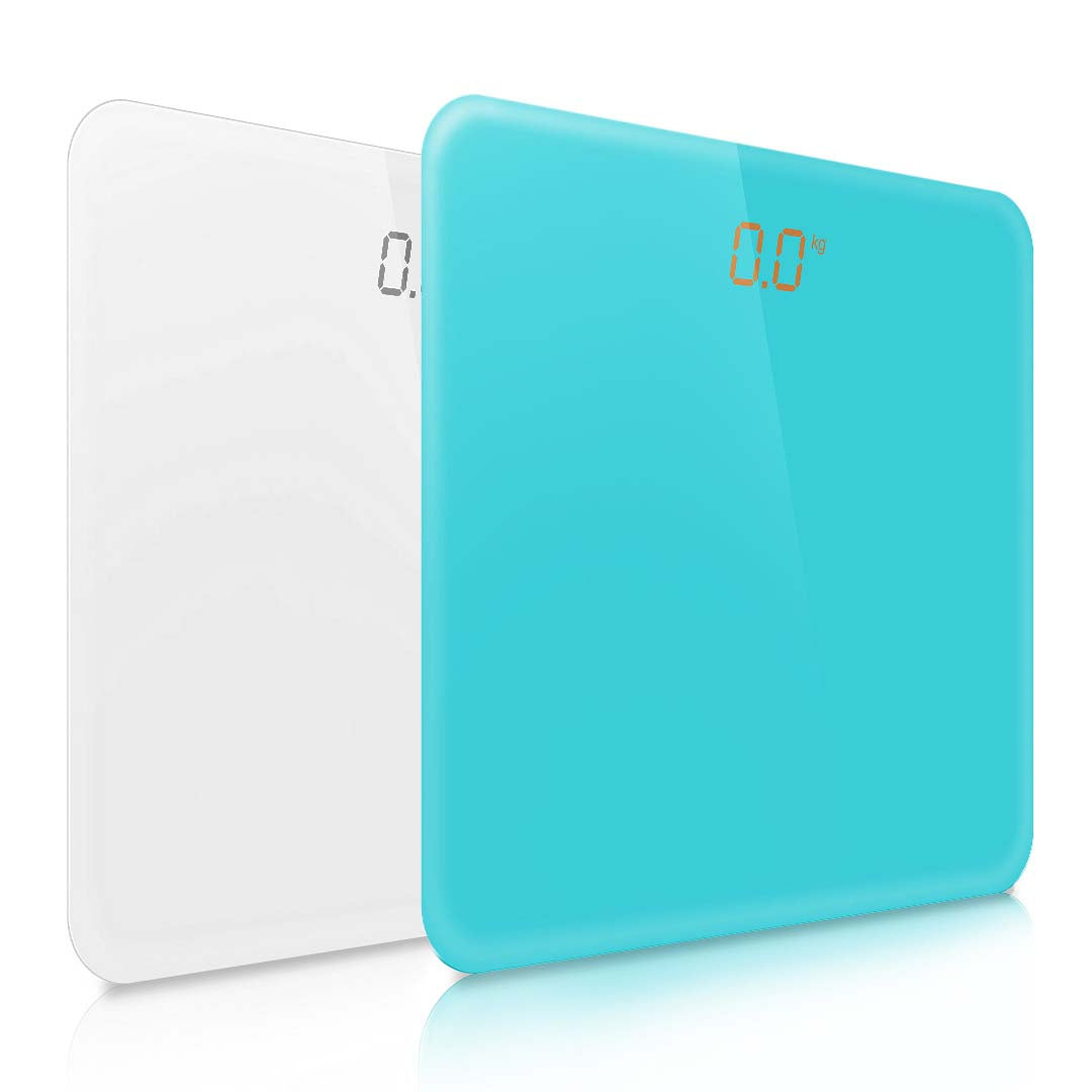 SOGA 2X 180kg Digital Fitness Weight Bathroom Gym Body Glass LCD Electronic Scales White/Blue $ 60.90