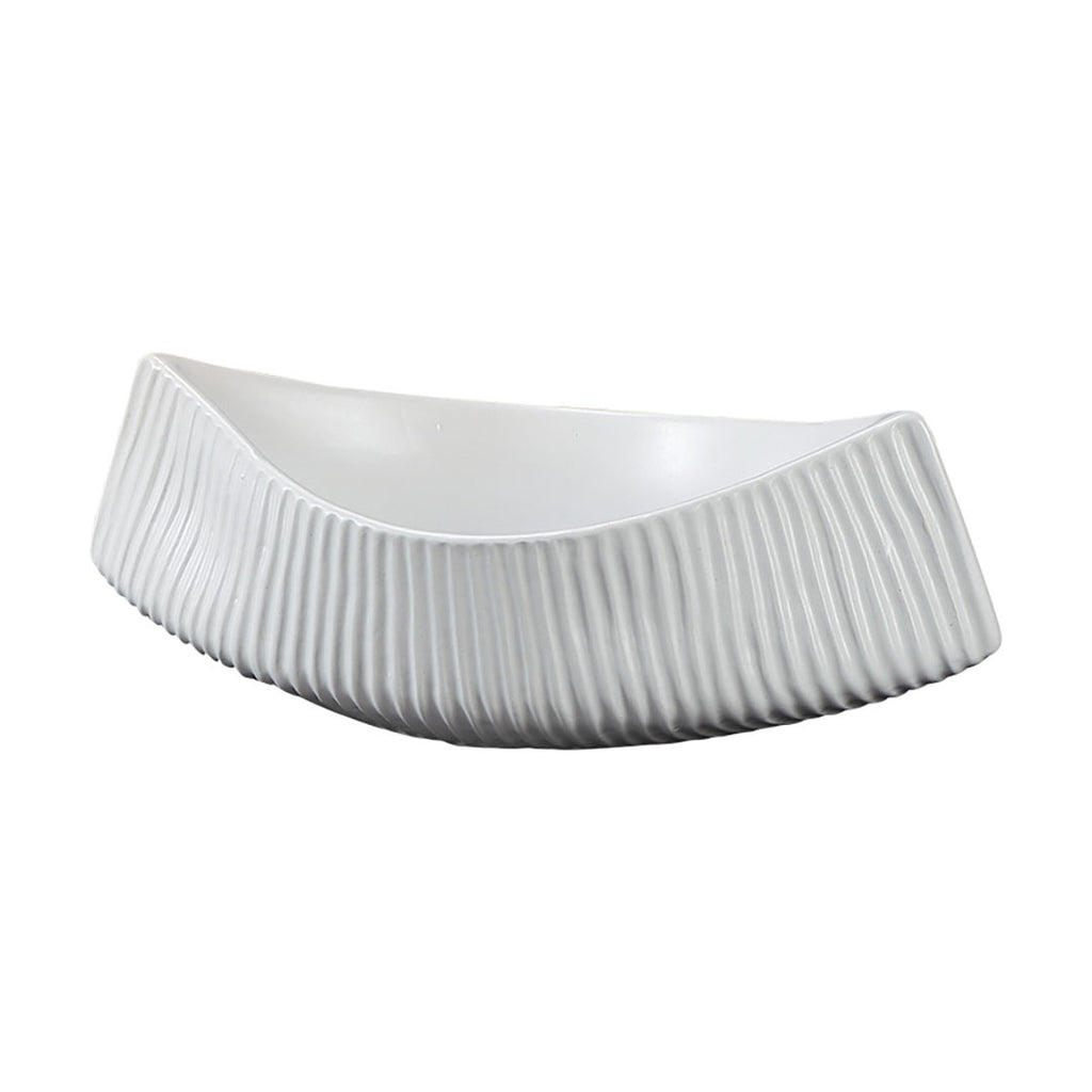 SOGA 2X 37x12.5cm Ornament Boat Shaped Plate Ceramic Food Decoration Serving Tray For Kitchenware