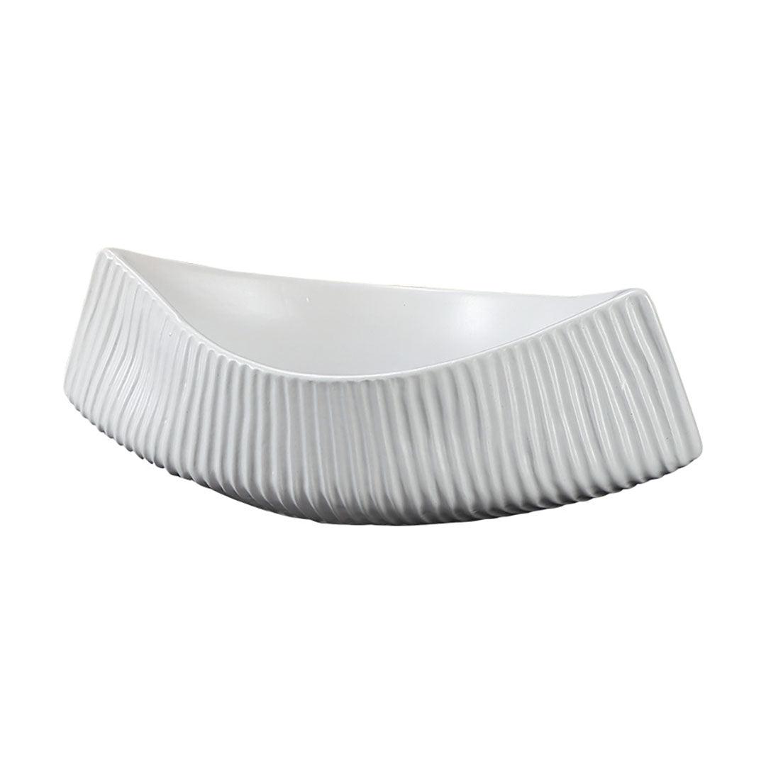 SOGA 2X 37x12.5cm Ornament Boat Shaped Plate Ceramic Food Decoration Serving Tray For Kitchenware