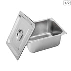 SOGA Gastronorm GN Pan Full Size 1/2 GN Pan 15cm Deep Stainless Steel With Lid $ 44.50