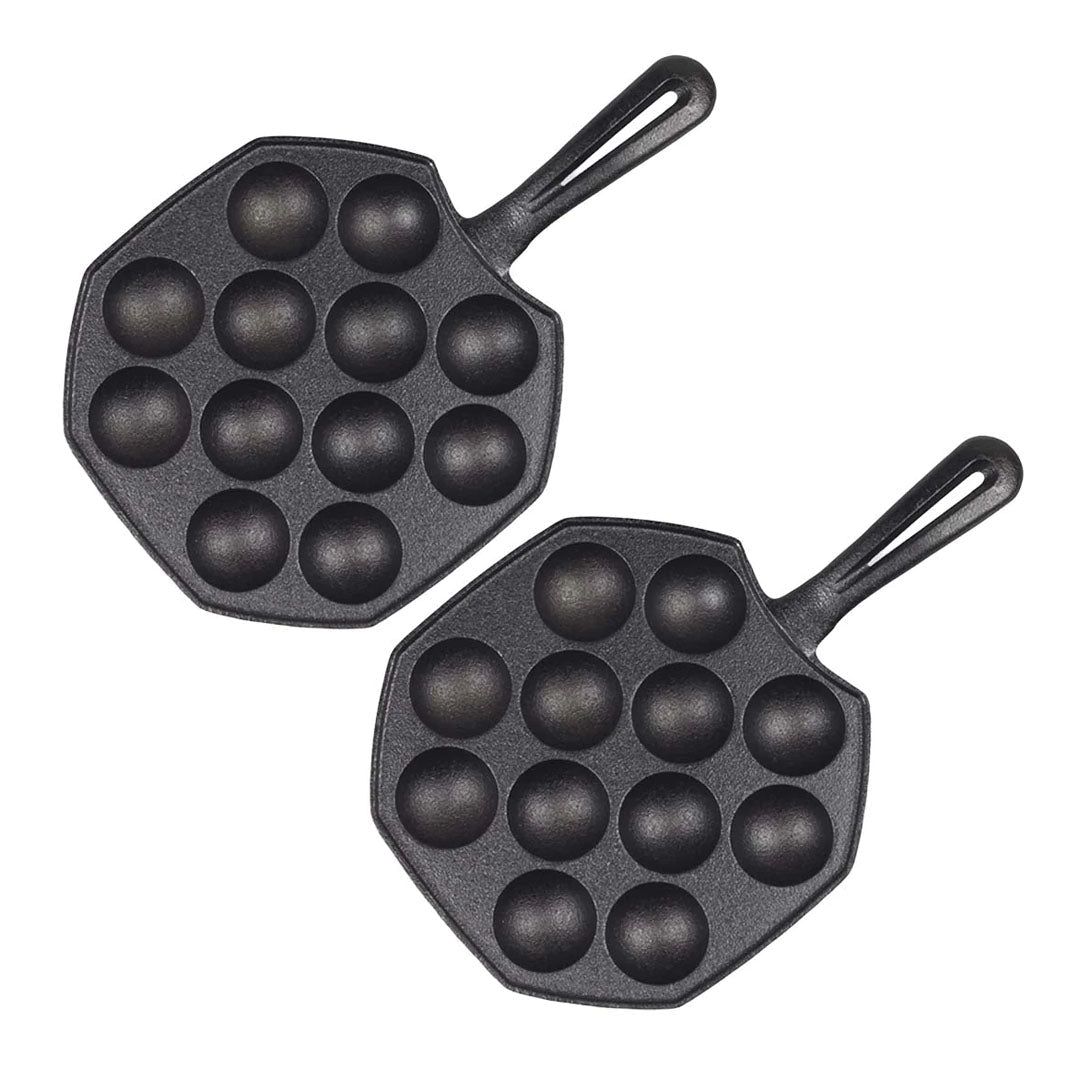 SOGA 2X 18CM Cast Iron Takoyaki Fry Pan Octopus Balls Maker 12 Hole Cavities Grill Mold $ 96.90