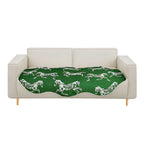SOGA Four-Seater Green Horse Print 90x260cm Throw Blanket Sofa Cover $ 144