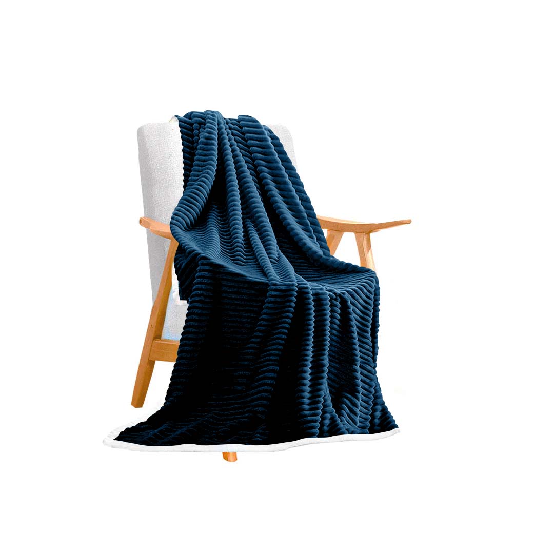 SOGA Throw Blanket Warm Cozy Double Sided Thick Flannel Coverlet Fleece Bed Sofa Comforter Dark Blue $ 93.50