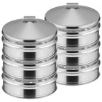 SOGA 2X 3 Tier Stainless Steel Steamers With Lid Work inside of Basket Pot Steamers 25cm $ 140.50