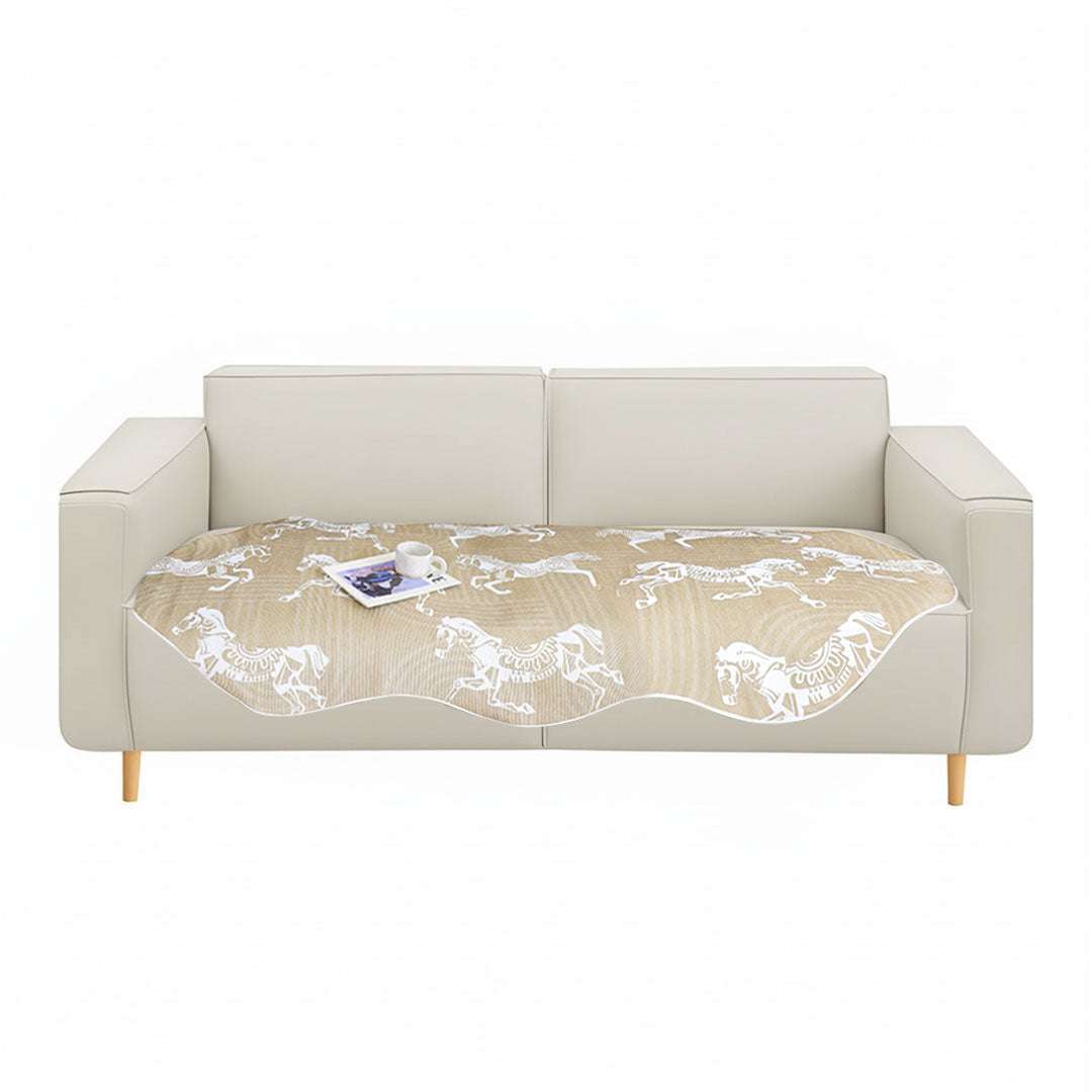 SOGA Four-Seater Beige Horse Print 90x260cm Throw Blanket Sofa Cover $ 144