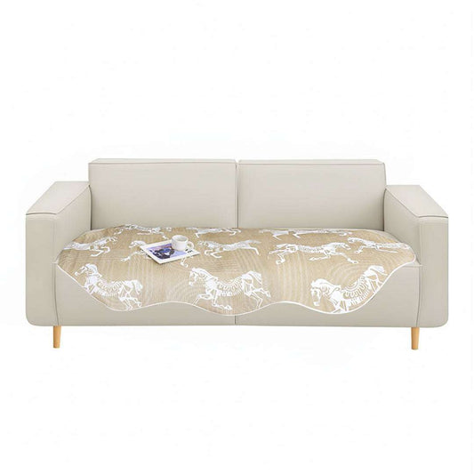 SOGA Four-Seater Beige Horse Print 90x260cm Throw Blanket Sofa Cover $ 144