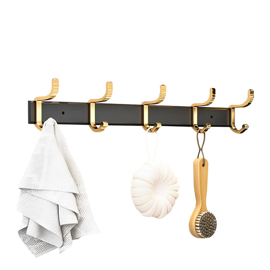 SOGA 41cm Wall Mounted Towel Rack Space-Saving Hanger Organiser with Durable Hooks