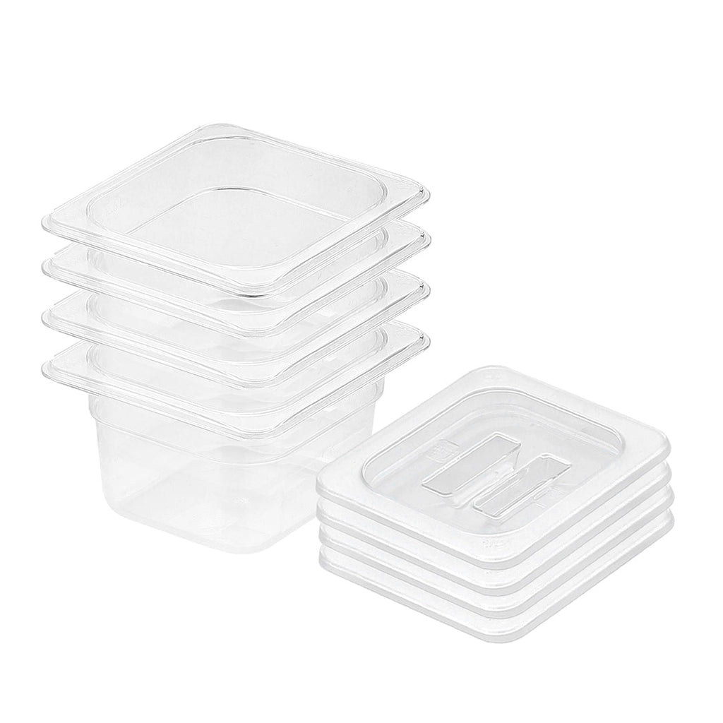 SOGA 100mm Clear Gastronorm GN Pan 1/6 Food Tray Storage Bundle of 4 with Lid $ 116.50