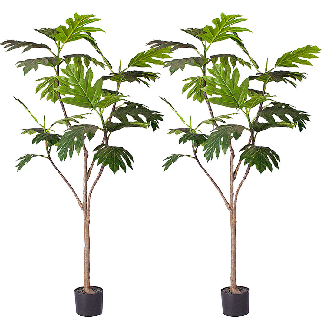 SOGA 2X 180cm Artificial Natural Green Split-Leaf Philodendron Tree Fake Tropical Indoor Plant Home Office Decor $ 431.50