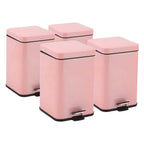 SOGA 4X Foot Pedal Stainless Steel Rubbish Recycling Garbage Waste Trash Bin Square 12L Pink $ 316.50