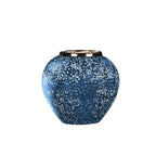 SOGA 21x22cm Blue with White Mini Floral Small Ceramic Flower Vase Elegant Living Room Home Decor $ 77.90