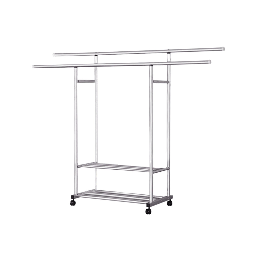SOGA 200cm Stainless Steel Floor-Standing Clothes Rack - Durable and Space-Saving Laundry Organizer $ 115.50