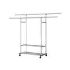 SOGA 200cm Stainless Steel Floor-Standing Clothes Rack - Durable and Space-Saving Laundry Organizer $ 115.50