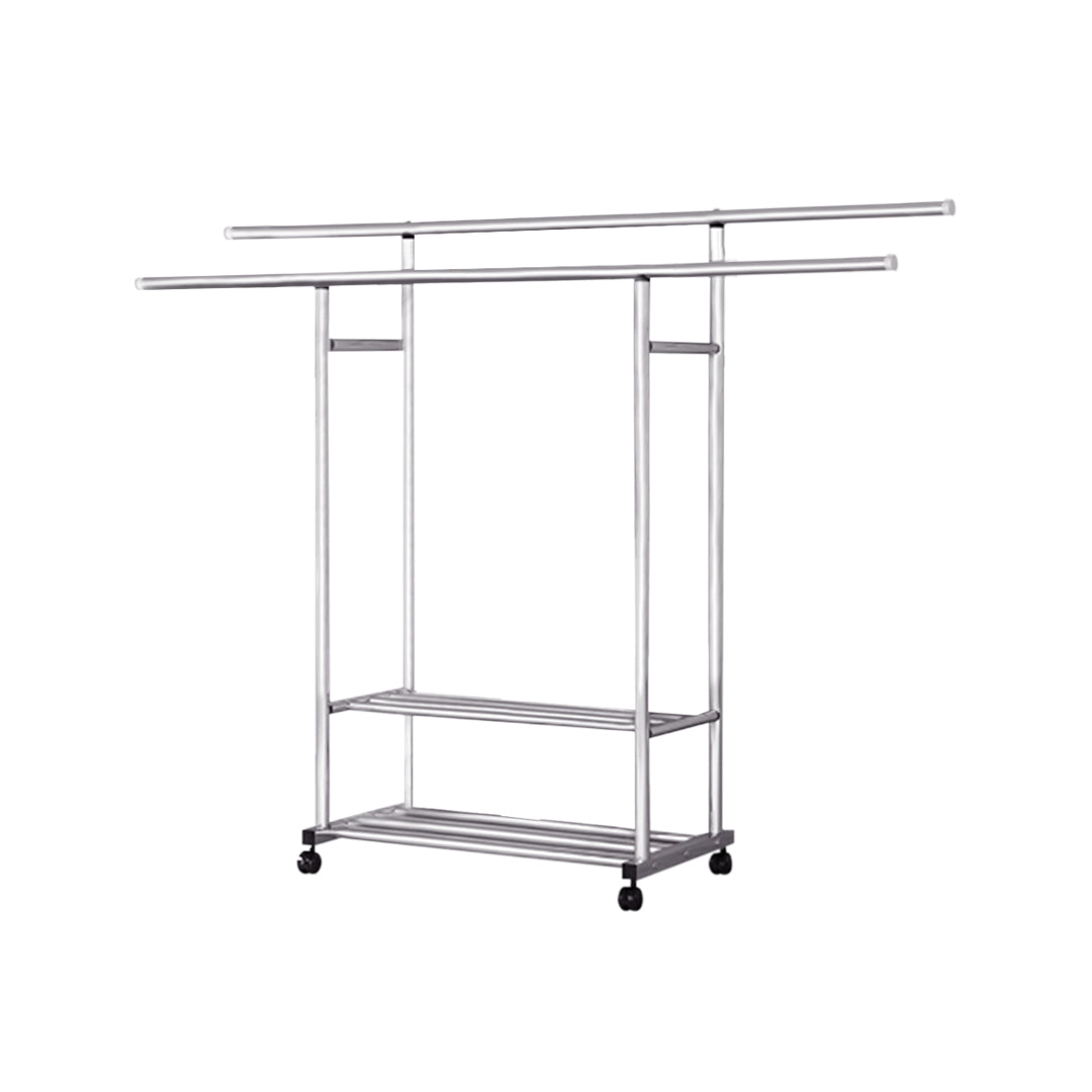 SOGA 200cm Stainless Steel Floor-Standing Clothes Rack - Durable and Space-Saving Laundry Organizer $ 115.50