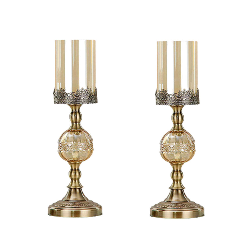 SOGA 2X 42cm Glass Candle Holder Candle Stand Glass/Metal $ 172.90