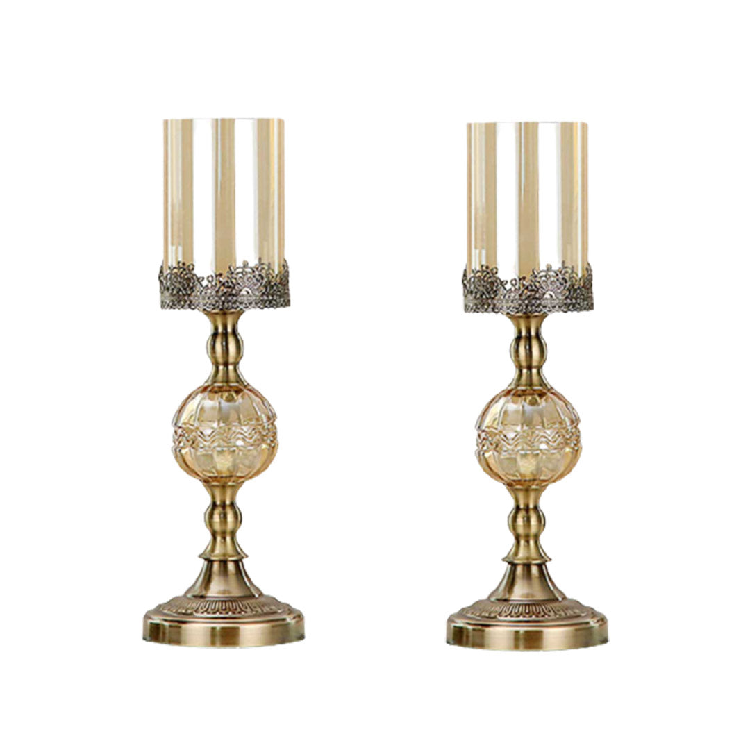 SOGA 2X 42cm Glass Candle Holder Candle Stand Glass/Metal $ 172.90