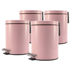 SOGA 4X Foot Pedal Stainless Steel Rubbish Recycling Garbage Waste Trash Bin Round 7L Pink $ 210.90