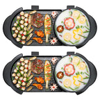 SOGA 2X 2 in 1 Electric Non-Stick BBQ Teppanyaki Grill Plate Steamboat Hotpot 2-8 Person $ 256.90