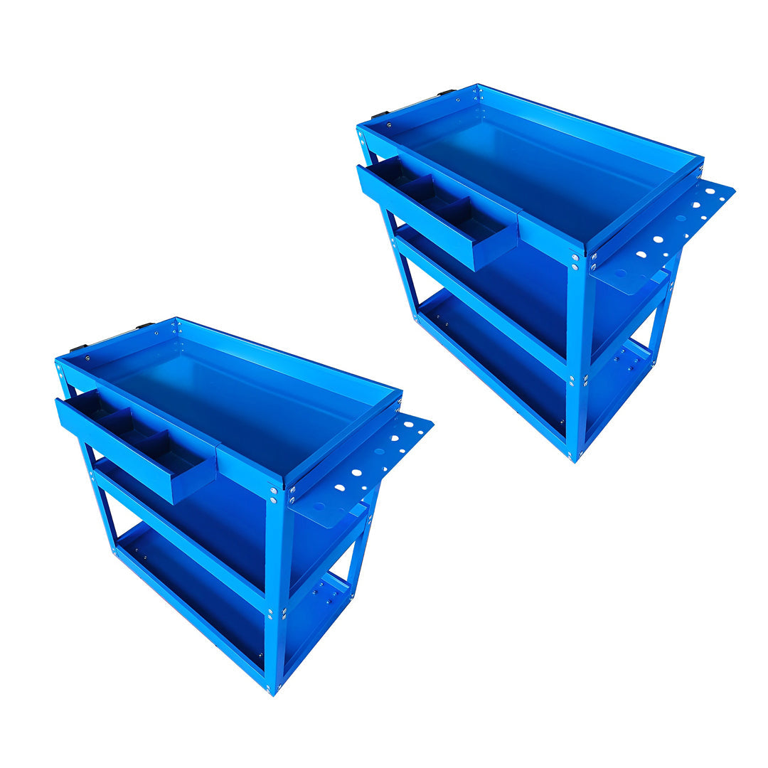 SOGA 2X 3 Tier Tool Storage Cart Portable Service Utility Heavy Duty Mobile Trolley Blue $ 258.90