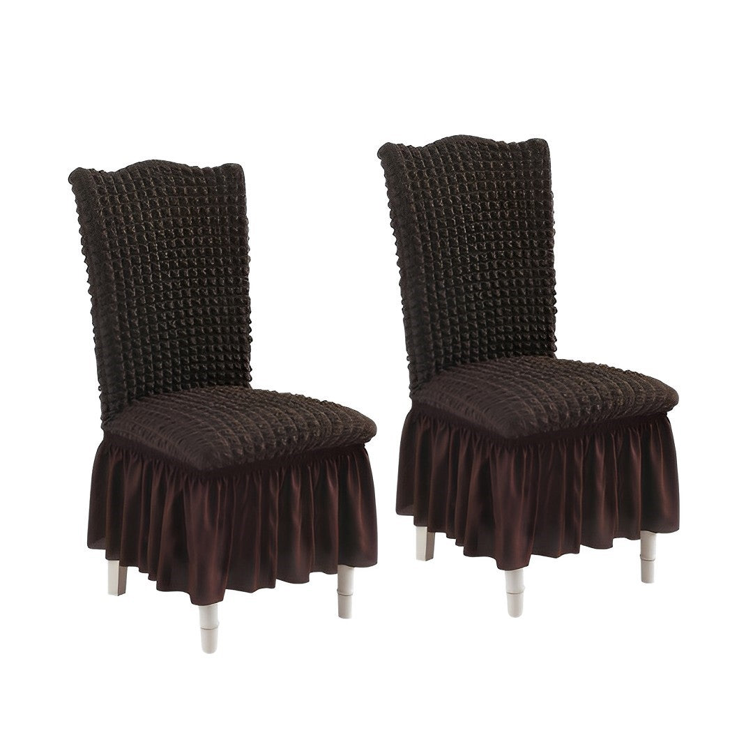 SOGA 2X Coffee Chair Cover Seat Protector with Ruffle Skirt Stretch Slipcover Wedding Party Home Decor $ 65.50