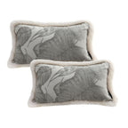 SOGA 2X 30cm Wabi-sabi Rectangular Raised Embroidery Leaf & Lumbar Throw Pillow $ 129.50