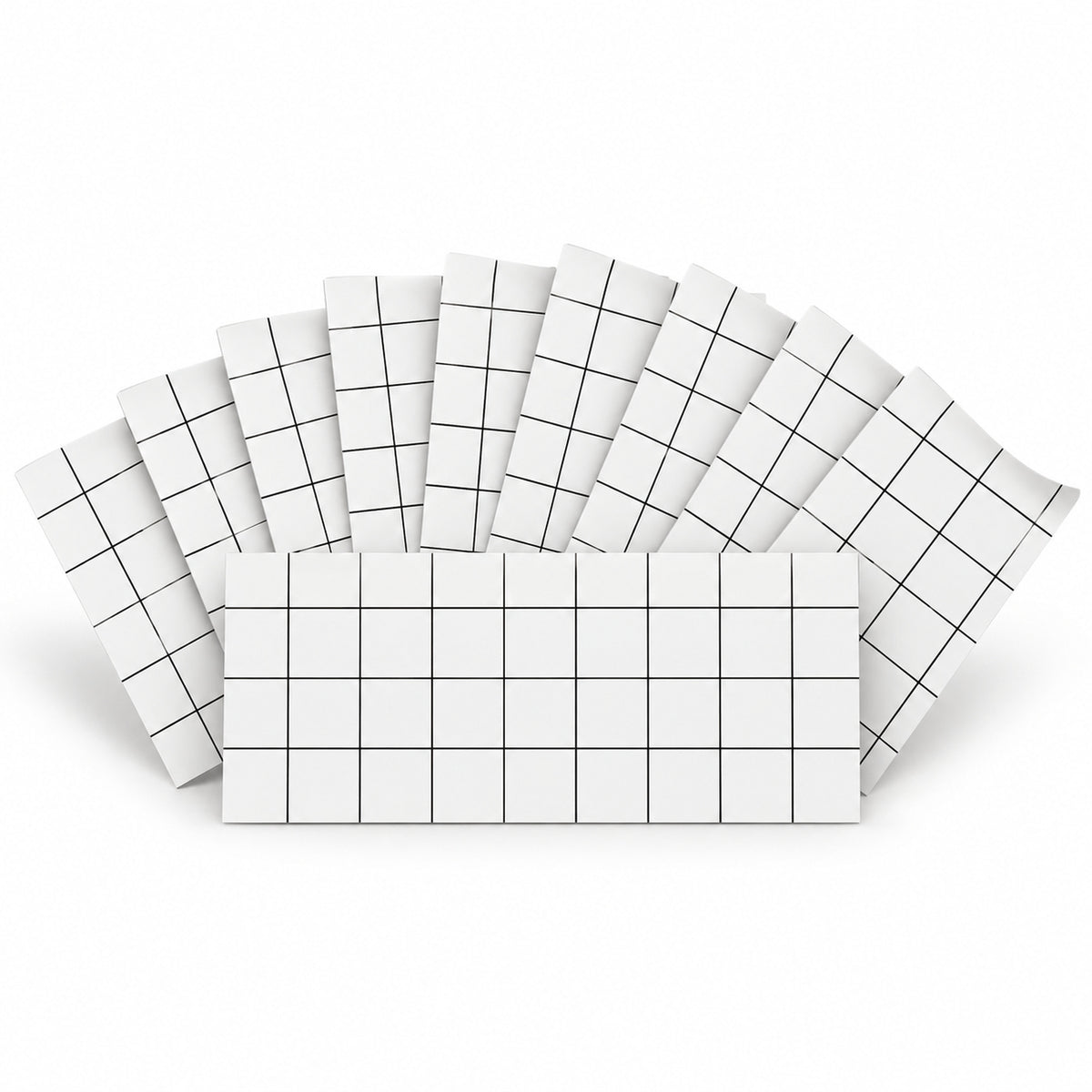 SOGA Peel & Stick Floor and Wall Tiles 30 x 60cm 10 Pack White Grid Tile Look