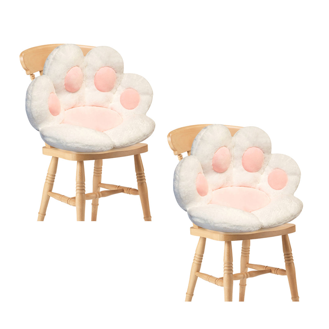 SOGA 2X 70cm White Paw Shape Cushion Warm Lazy Sofa Decorative Pillow Backseat Plush Mat Home Decor $ 99.50