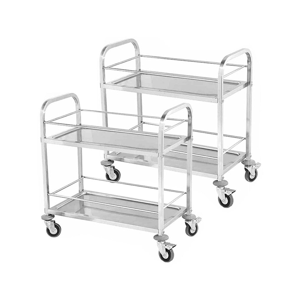 SOGA 2X 2 Tier 75x40x84cm Stainless Steel Drink Wine Food Utility Cart Small $ 422.50
