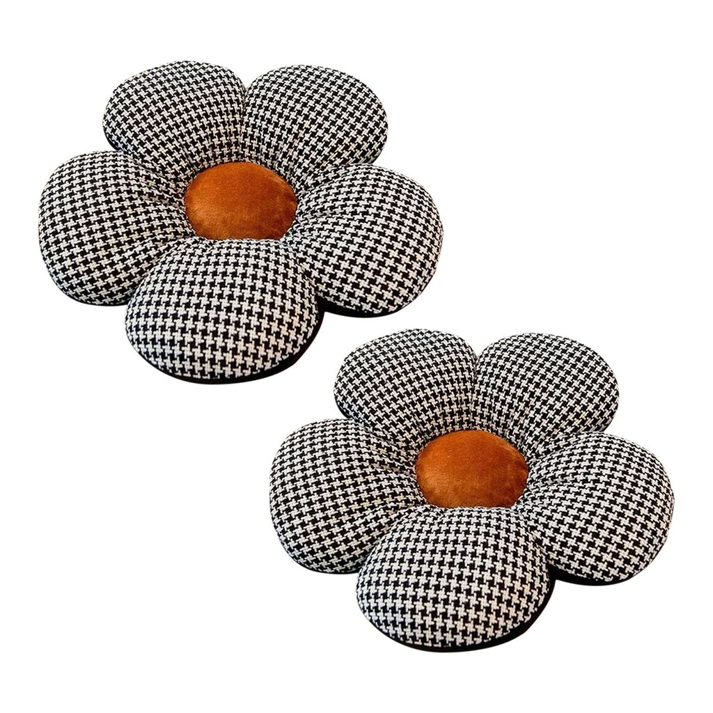 SOGA 2X Black Flower Cushion Shaped for Floor and Sitting Throw Pillow $ 65.50