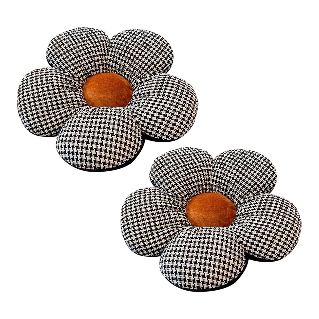 SOGA 2X Black Flower Cushion Shaped for Floor and Sitting Throw Pillow $ 65.50