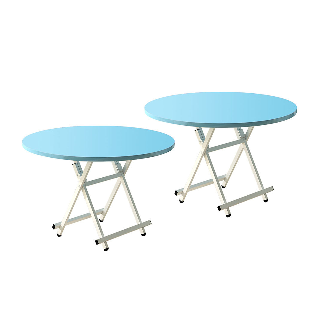 SOGA 2X Blue Dining Table Portable Round Surface Space Saving Folding Desk Home Decor $ 161.90
