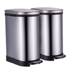 SOGA 2X Foot Pedal Stainless Steel Rubbish Recycling Garbage Waste Trash Bin 10L U $ 172.50