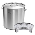 SOGA 50L Stainless Steel Stock Pot with One Steamer Rack Insert Stockpot Tray $ 254.50
