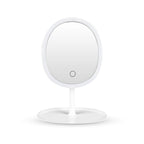 SOGA 26cm White Oval Smart LED Makeup Bedroom Table Vanity Mirror Tricolor Adjustable Light w/ 5x Magnification $ 33.50