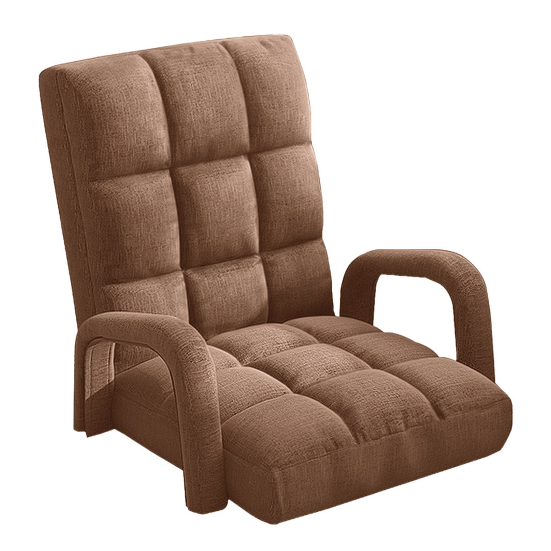 SOGA Foldable Lounge Cushion Adjustable Floor Lazy Recliner Chair with Armrest Coffee $ 211.50
