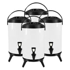 SOGA 4X 10L Stainless Steel Insulated Milk Tea Barrel Hot and Cold Beverage Dispenser Container with Faucet White $ 337.90