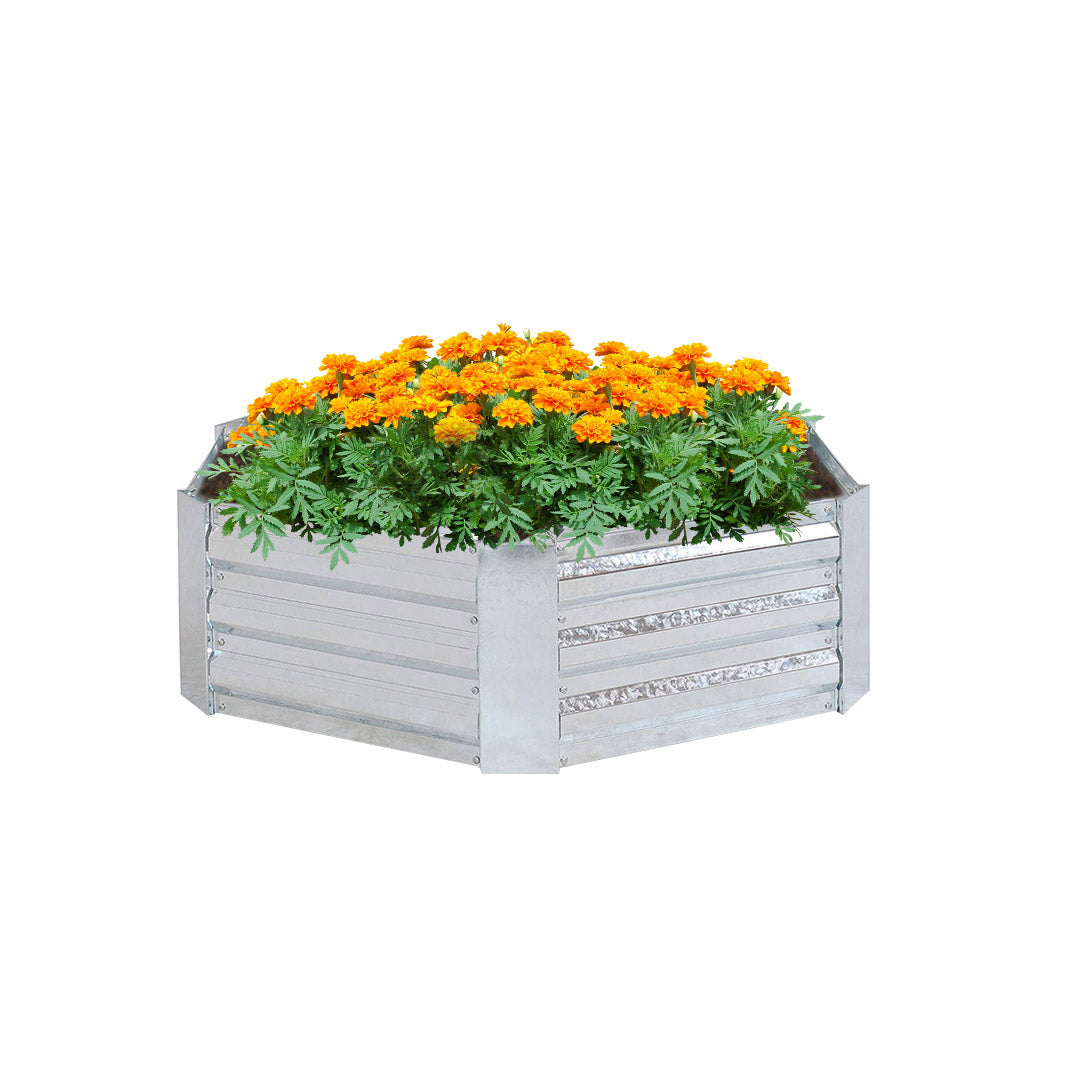 SOGA 60cm Hexagon Shape Galvanised Raised Garden Bed Vegetable Herb Flower Outdoor Planter Box $ 111.50