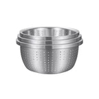 SOGA Stainless Steel Nesting Basin Colander Perforated Kitchen Sink Washing Bowl Metal Basket Strainer Set of 3 $ 68.90