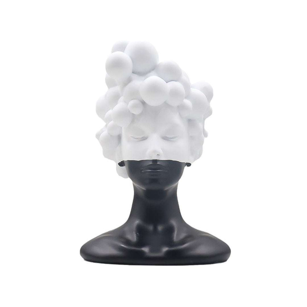 SOGA 49cm Bubble Head Resin Bust – Artistic Black White Accent $ 177