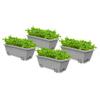 SOGA 49.5cm Gray Rectangular Planter Vegetable Herb Flower Outdoor Plastic Box with Holder Balcony Garden Decor Set of 4 $ 92.50