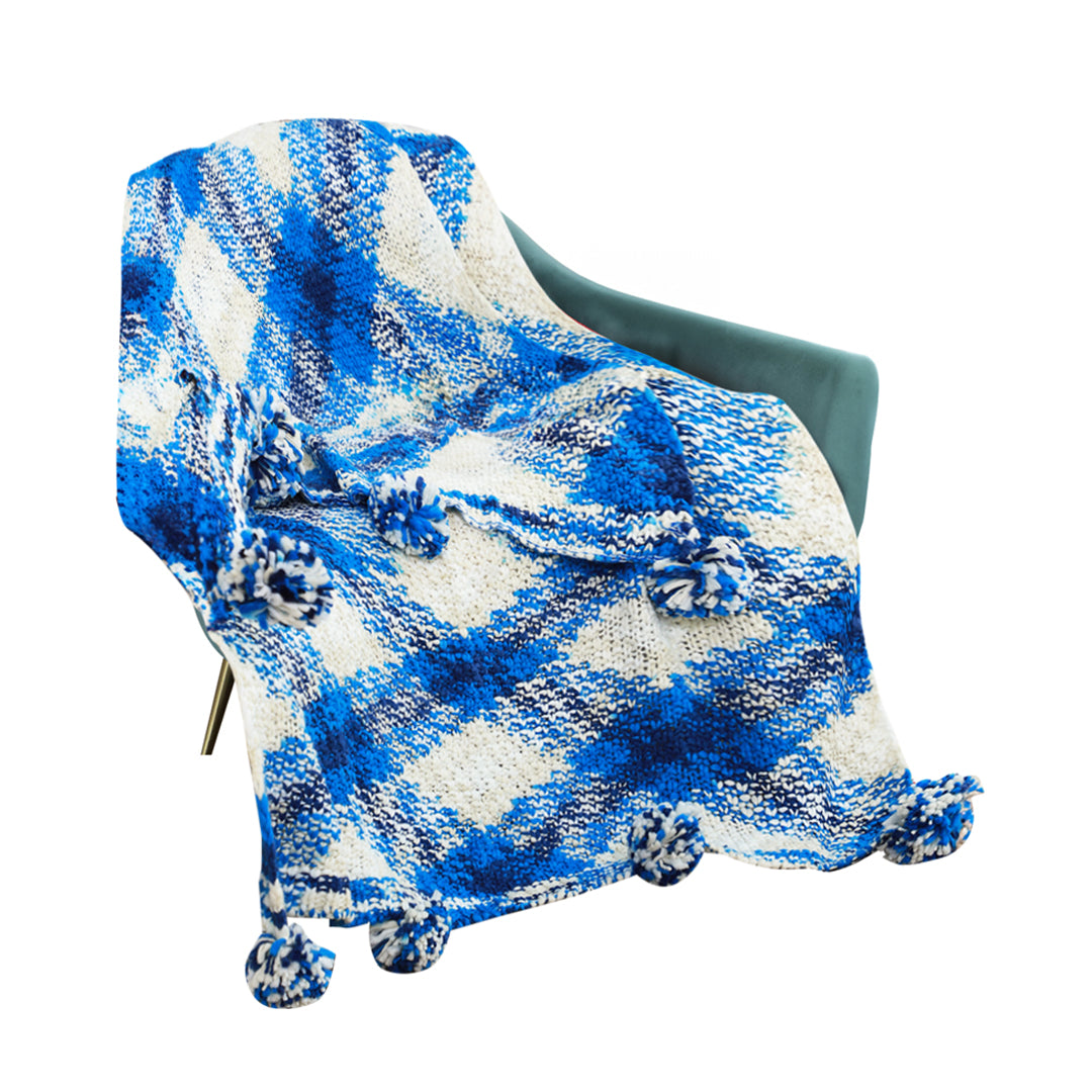 SOGA 90x200cm Throw Blanket Blue Deep Sea Gradient Dyed Art Stylish Decorative Cozy $ 105.50